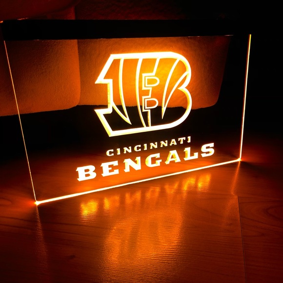 CINCINNATI BENGALS LED NEON ORANGE LIGHT SIGN 8x12 - Picture 2 of 3